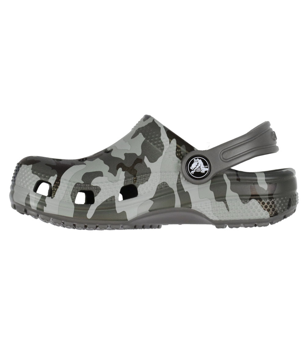 Crocs Sandaler - Classic Camo Clog K - Sort/Grå