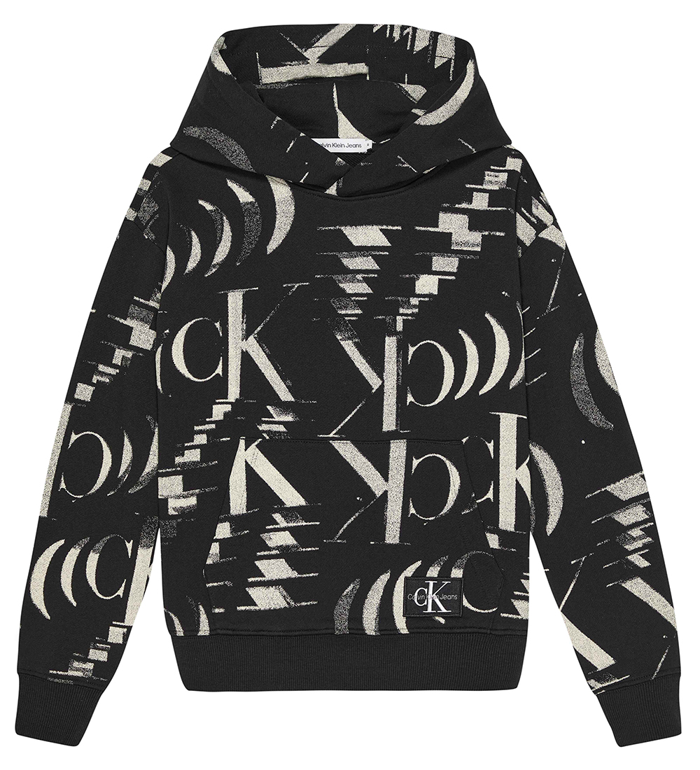 Calvin Klein Hættetrøje - Glitched Monogram - Sort