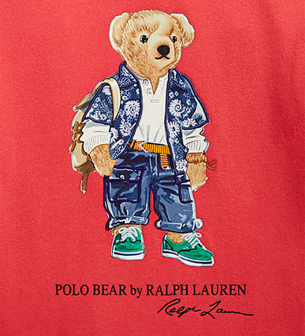 Polo Ralph Lauren Sweatshirt - Sa - Rød m. Bamse
