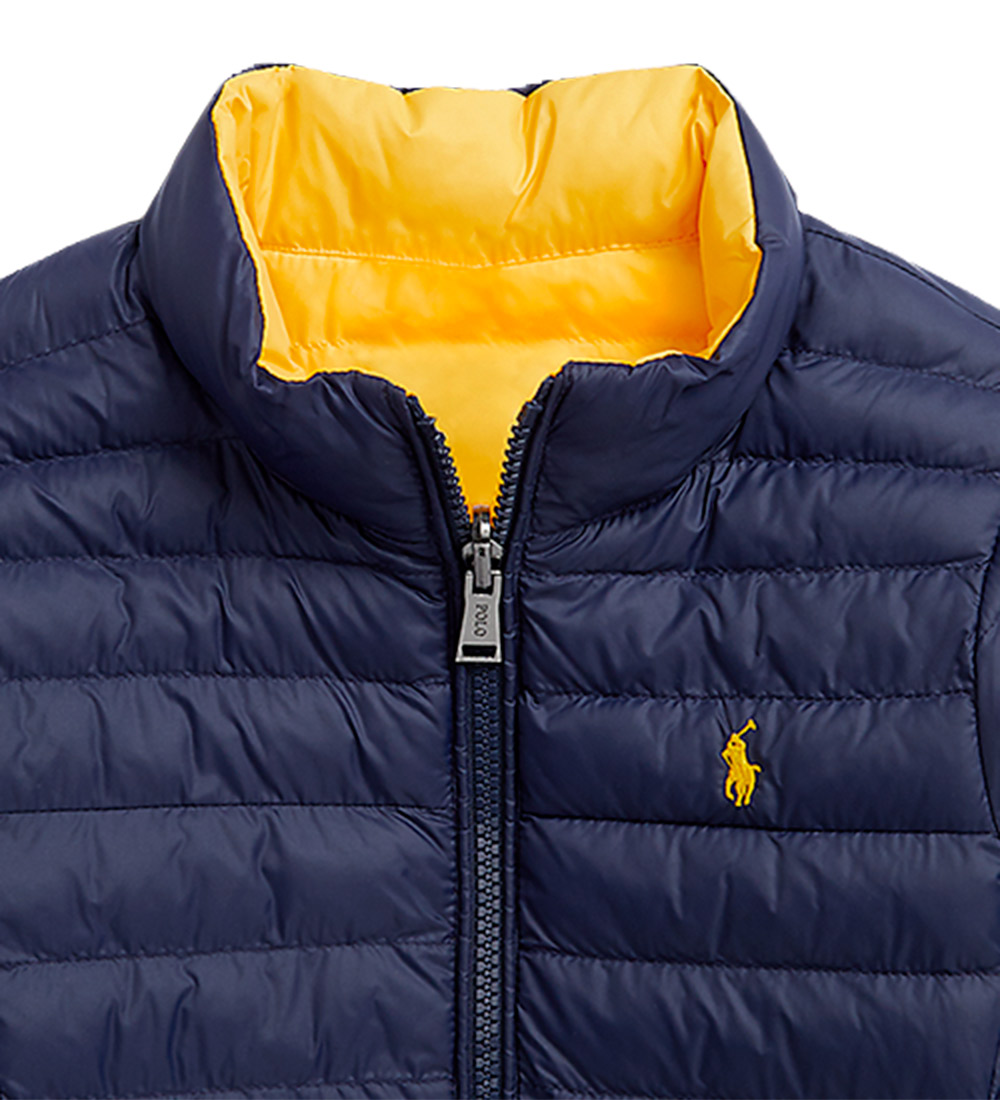 Polo Ralph Lauren Dynejakke - Vendbar - Classics - Navy/Gul