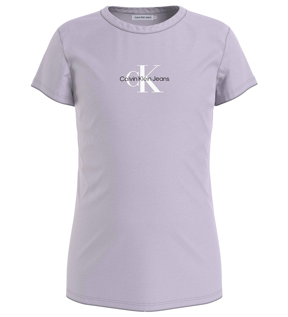 Calvin Klein T-Shirt - Micro Monogram Top - Lavender Aura