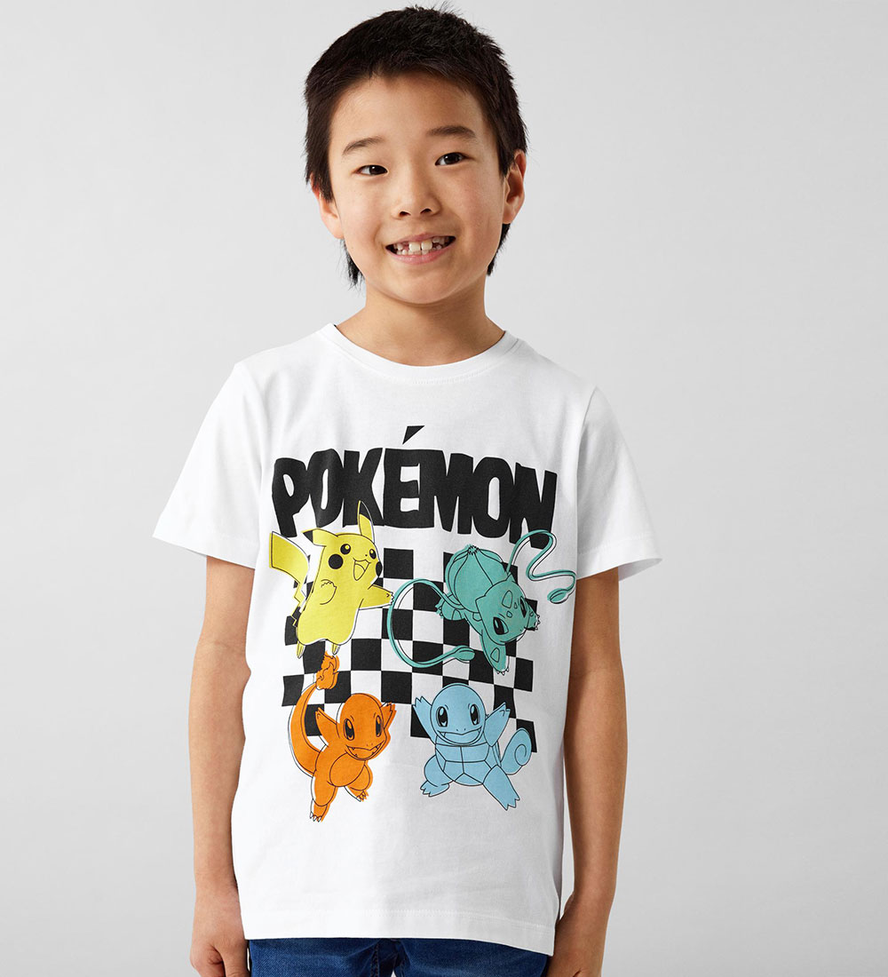 Name It T-shirt - NkmJulin Pokemon - Bright White m. Print