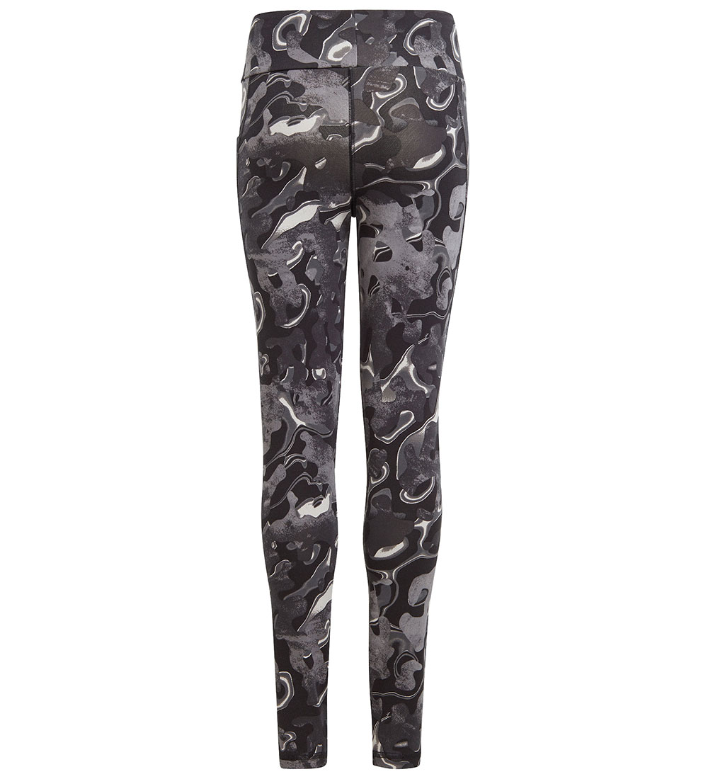 adidas Performance Leggings - JG FI AOP TIG - Sort/Hvid/Grå