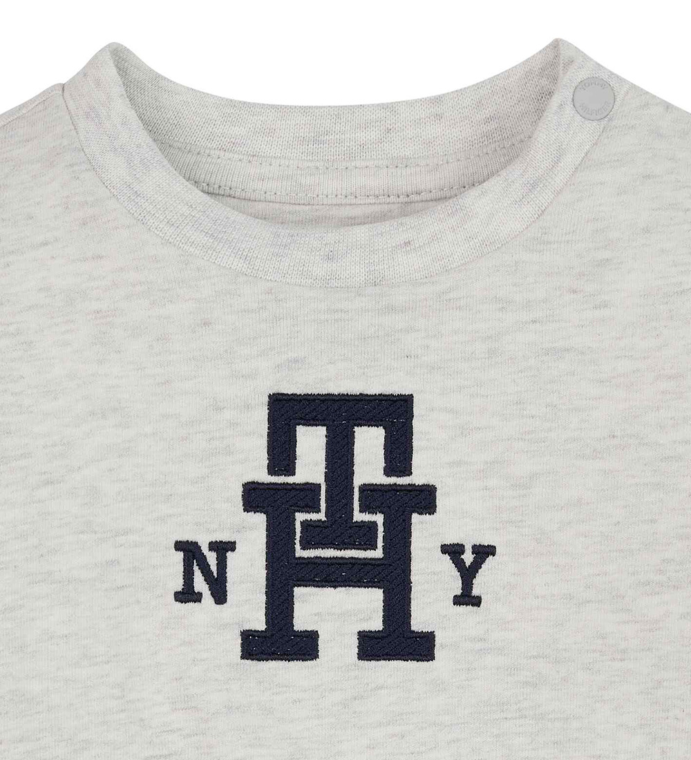 Tommy Hilfiger Bluse - Monogram - New Light Grey Heather