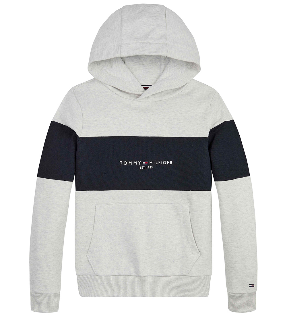 Tommy Hilfiger Hættetrøje - Essential Colorblock - Light Grey He