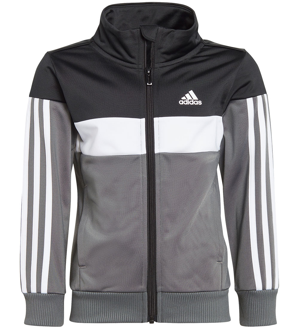 adidas Performance Træningssæt - Cardigan/Bukser - Sort/Hvid/Grå