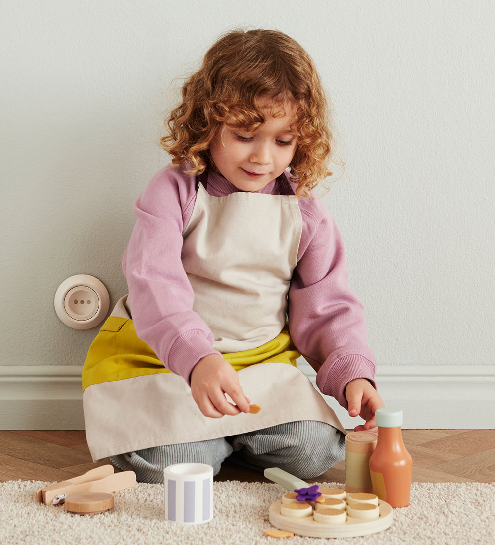Kids Concept Forklæde m. Viskestykke - Grå/Grøn