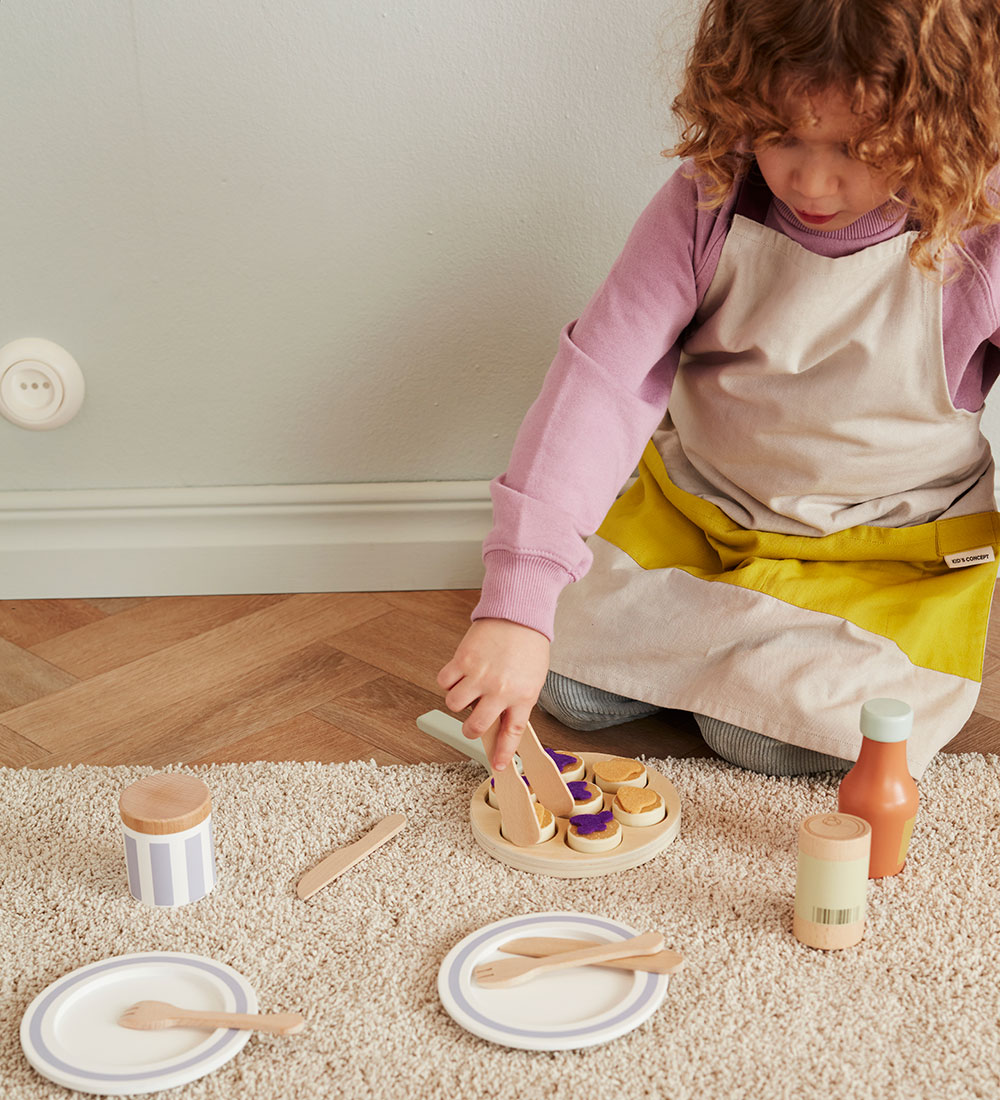 Kids Concept Forklæde m. Viskestykke - Grå/Grøn