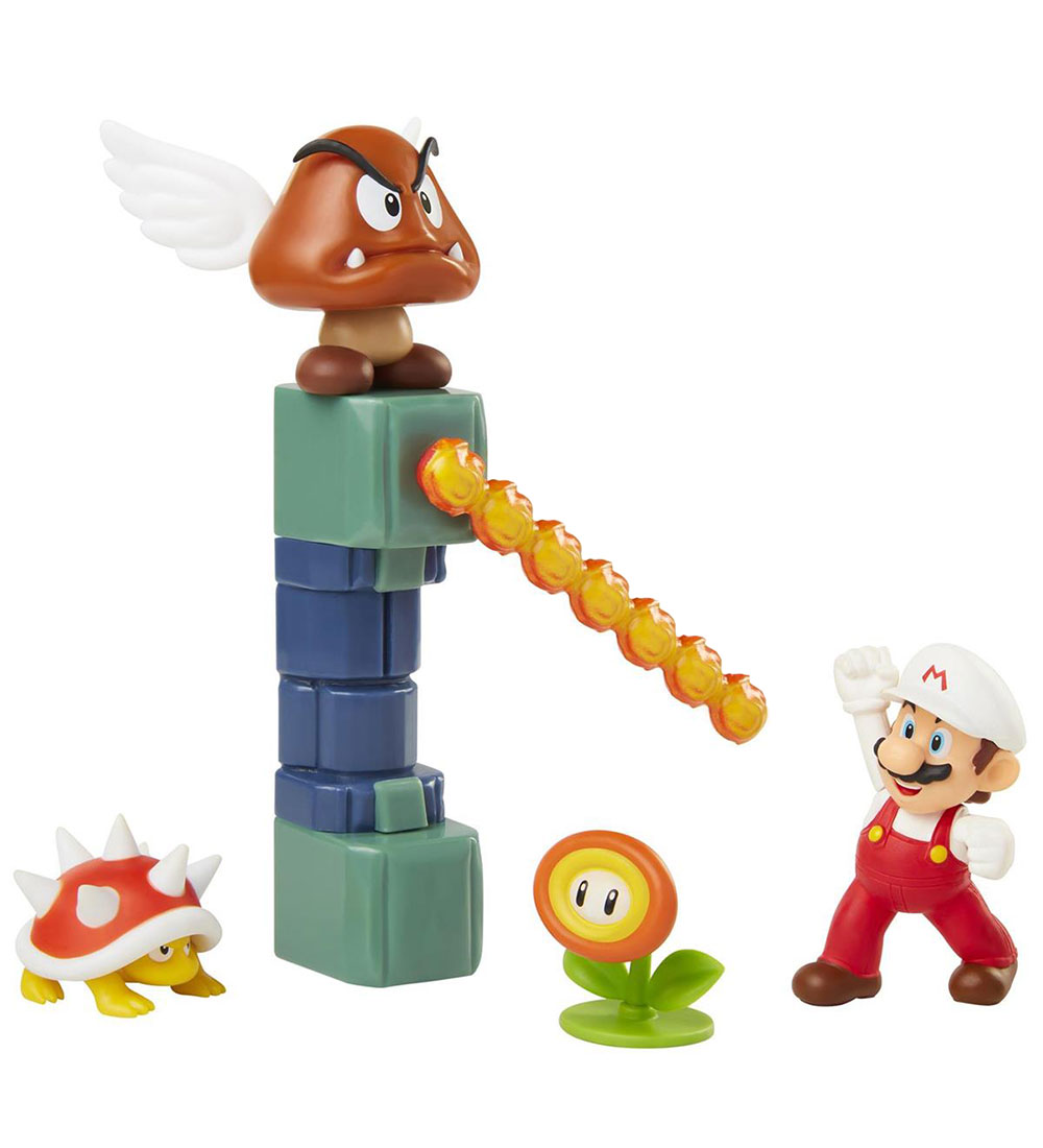 Super Mario Legesæt - Diorama Set - Lava Castle - 5 Dele