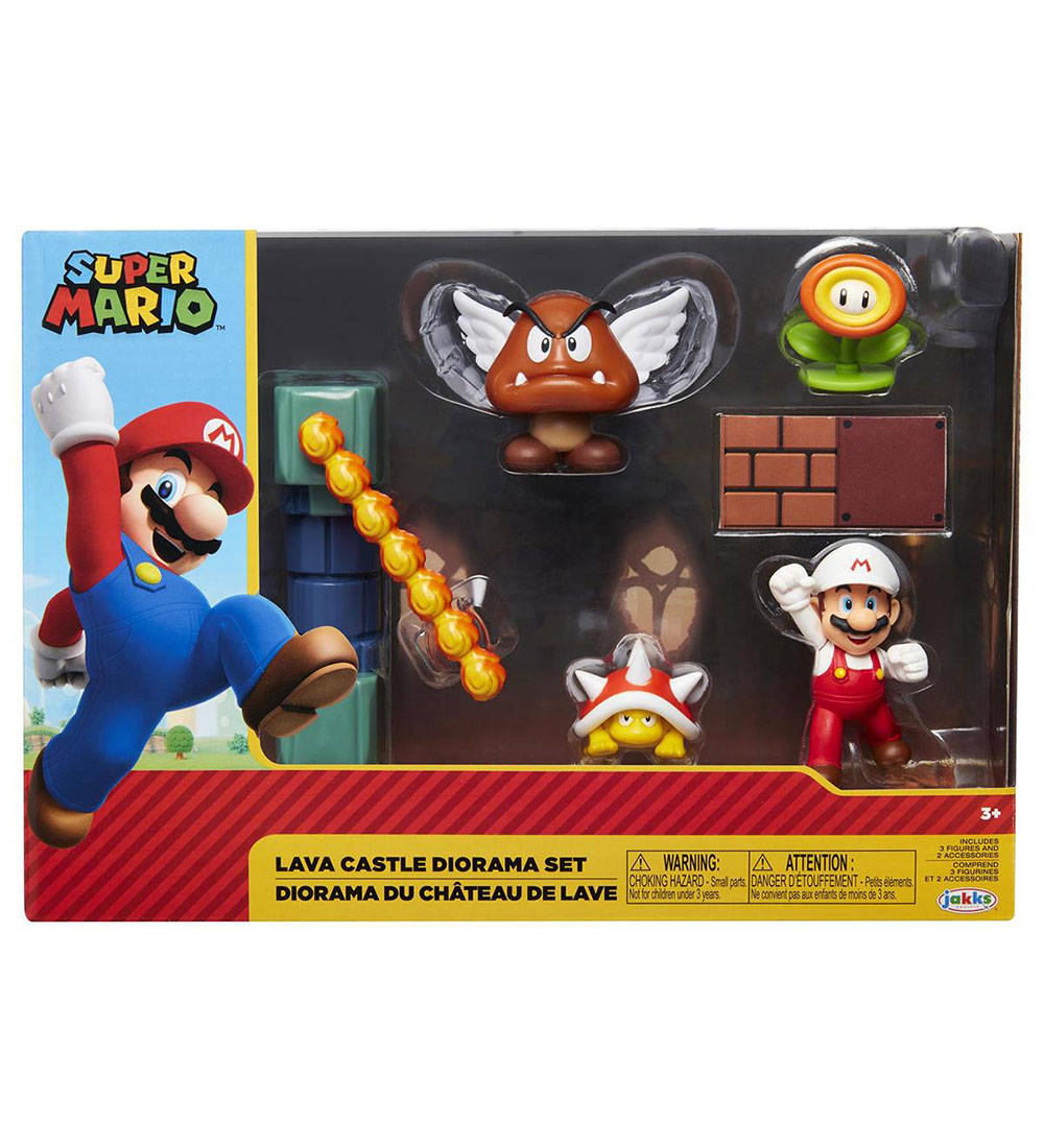 Super Mario Legesæt - Diorama Set - Lava Castle - 5 Dele