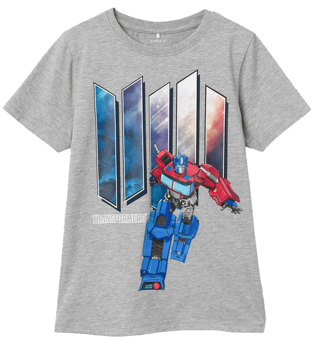 Name It T-shirt - NkmJim - Transformers - Grey Melange