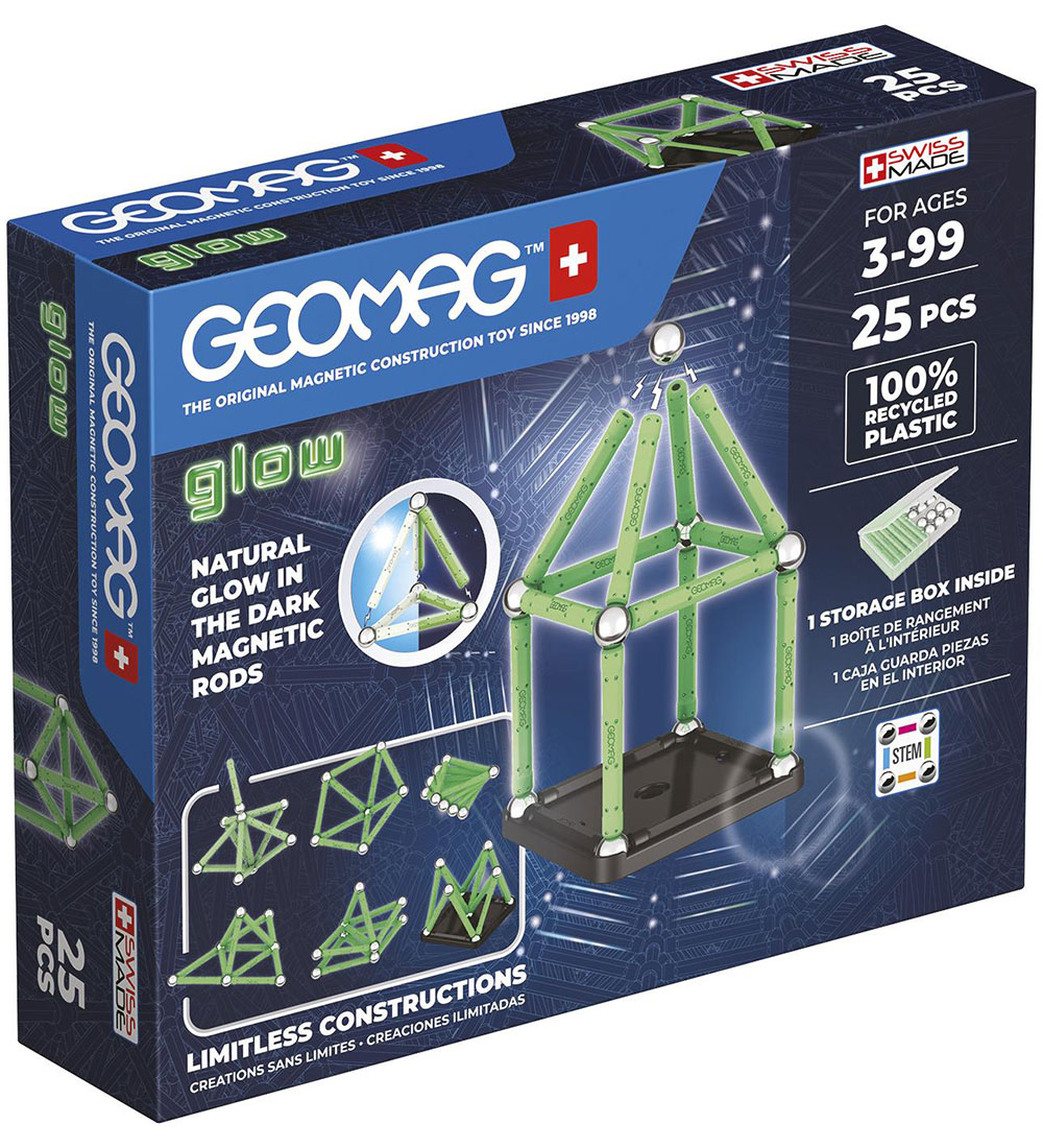 Geomag Magnetst - Glow Recycled - 25 Dele