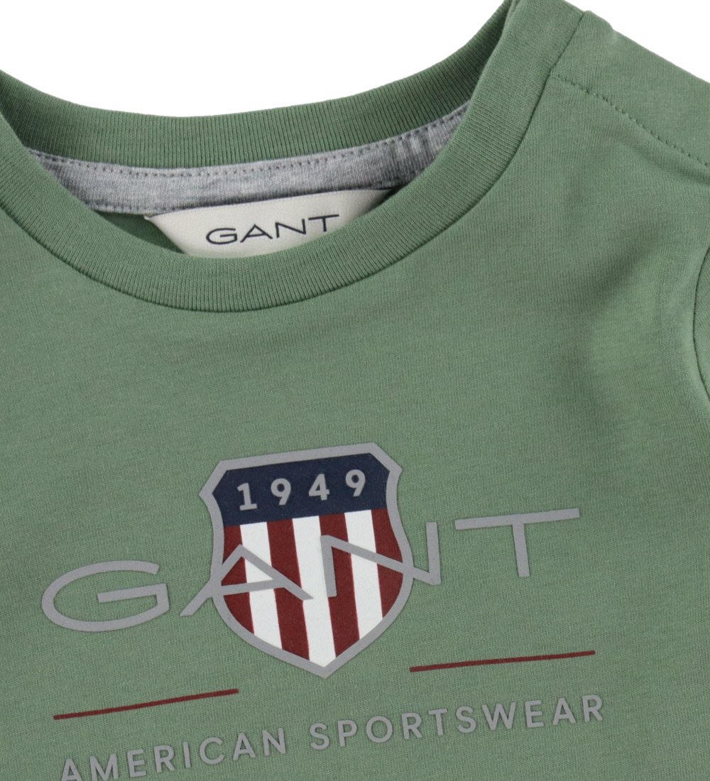 GANT Bluse - Archive Shield - Muted Green