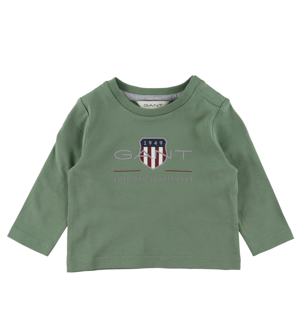 GANT Bluse - Archive Shield - Muted Green