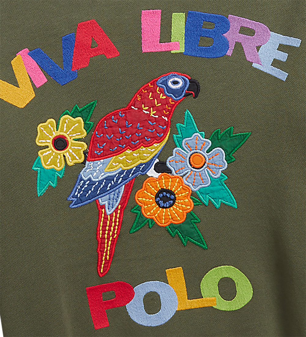 Polo Ralph Lauren Sweatshirt - SA - Armygrøn m. Broderi