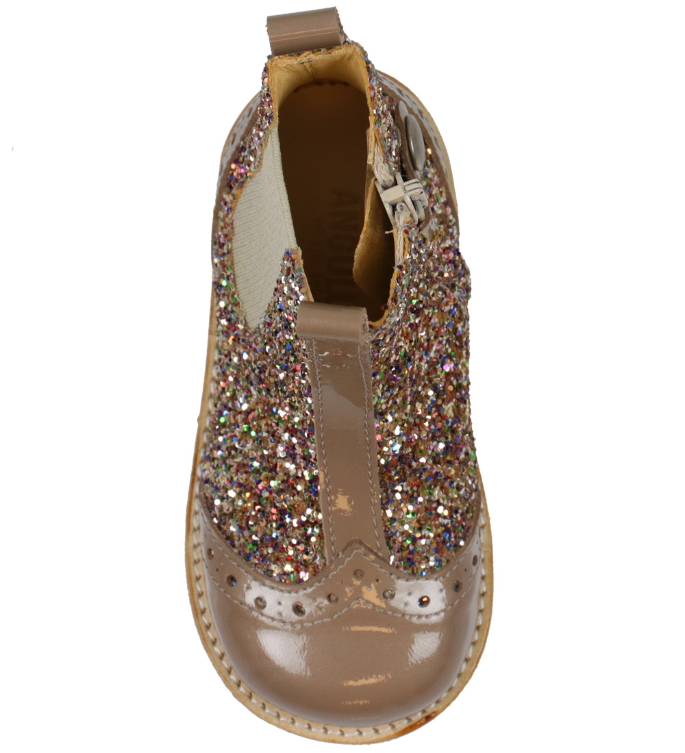 Angulus Støvler - Chelsea - Nougat/Multi m. Glimmer