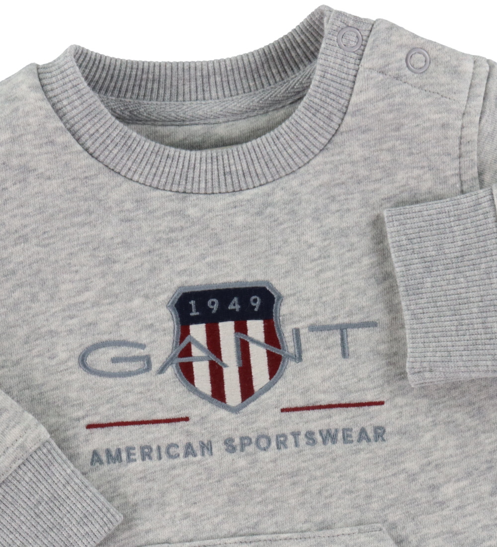 GANT Sweatshirt - Archive Shield - Light Grey Melange