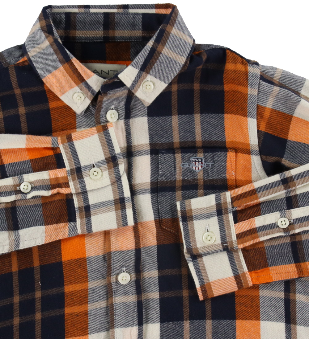 GANT Skjorte - Ternet - Shield - Cocoa Brown