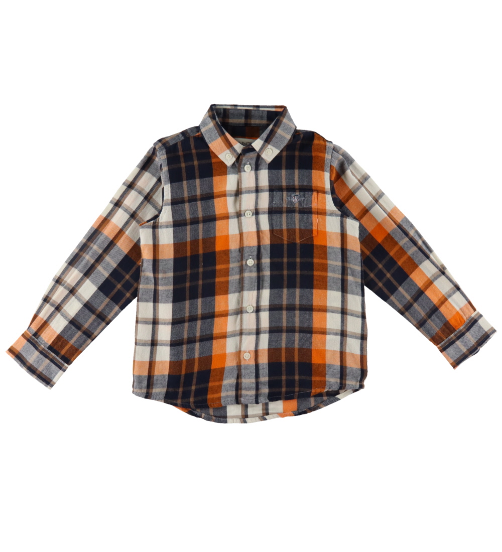 GANT Skjorte - Ternet - Shield - Cocoa Brown