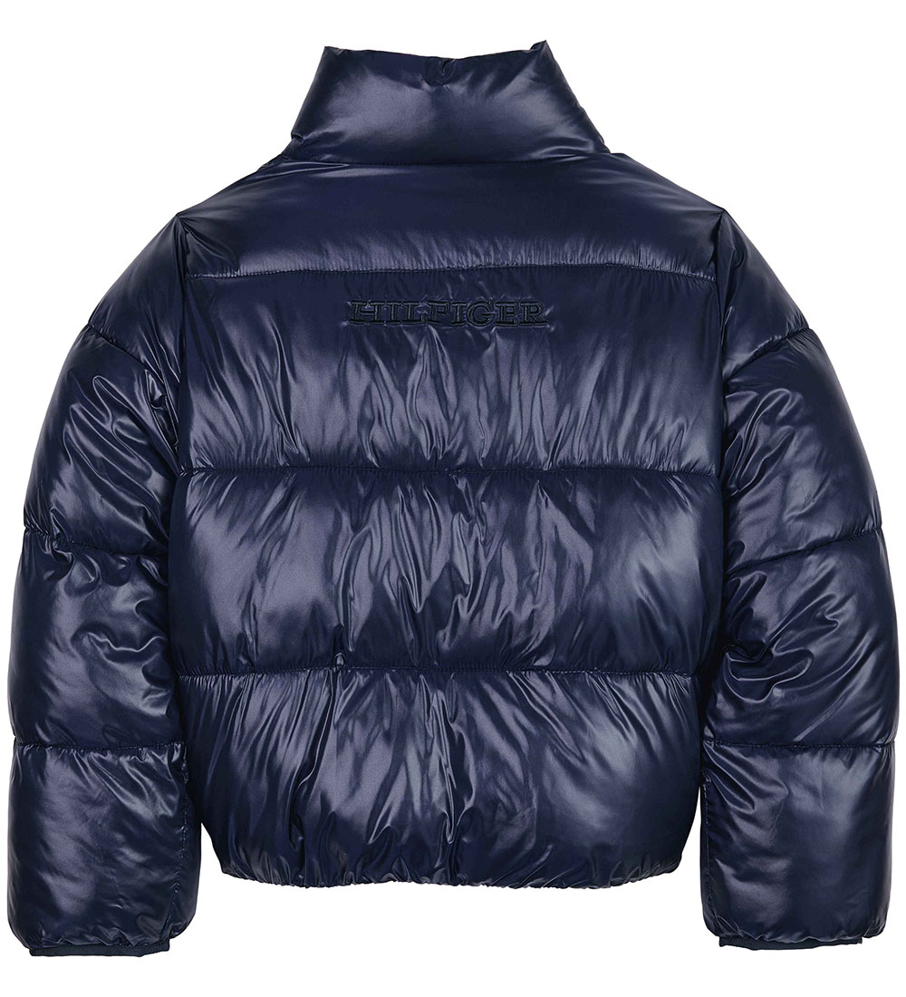 Tommy Hilfiger Dynejakke - Glossy Puffer - Desert Sky