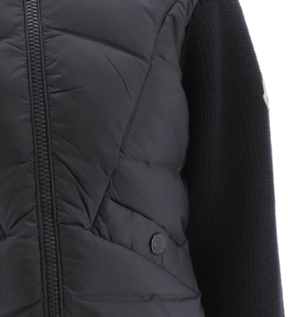 Moncler Cardigan - Uld/Dun - Dark Navy