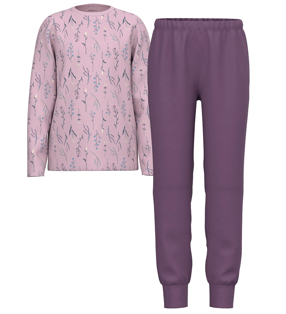 Name It Nattøj - Bluse/Bukser - Noos - NkfNightset - Dawn Pink