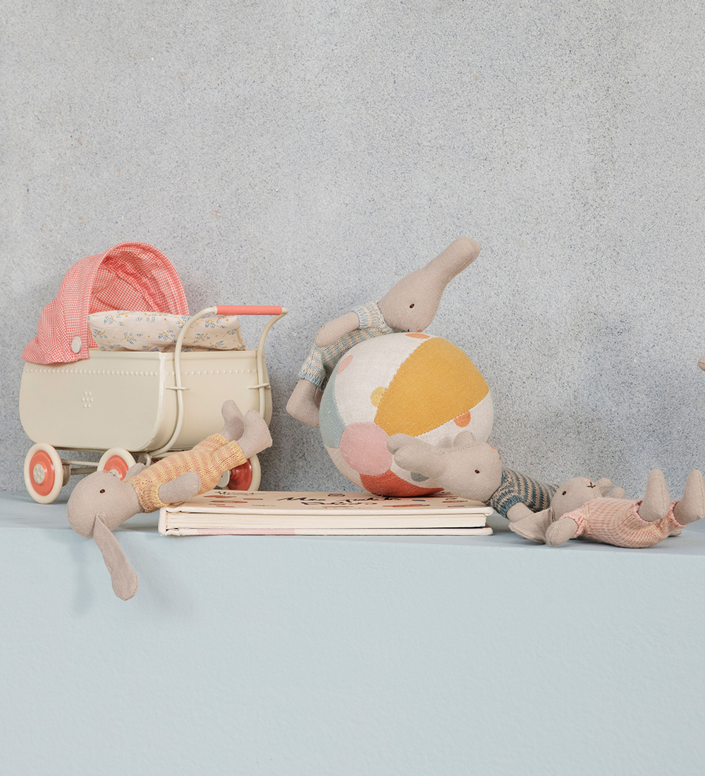 Maileg Kanin - Mikro - Beige/Rosa Striber