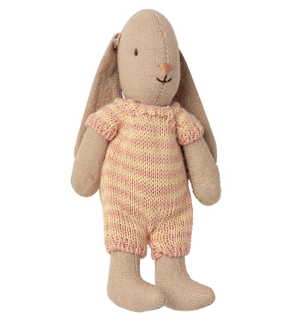 Maileg Kanin - Mikro - Beige/Rosa Striber