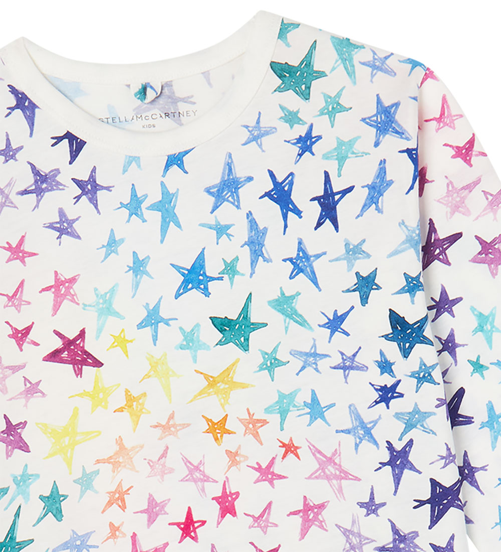 Stella McCartney Kids Bluse - Hvid/Multifarvet m. Stjerner