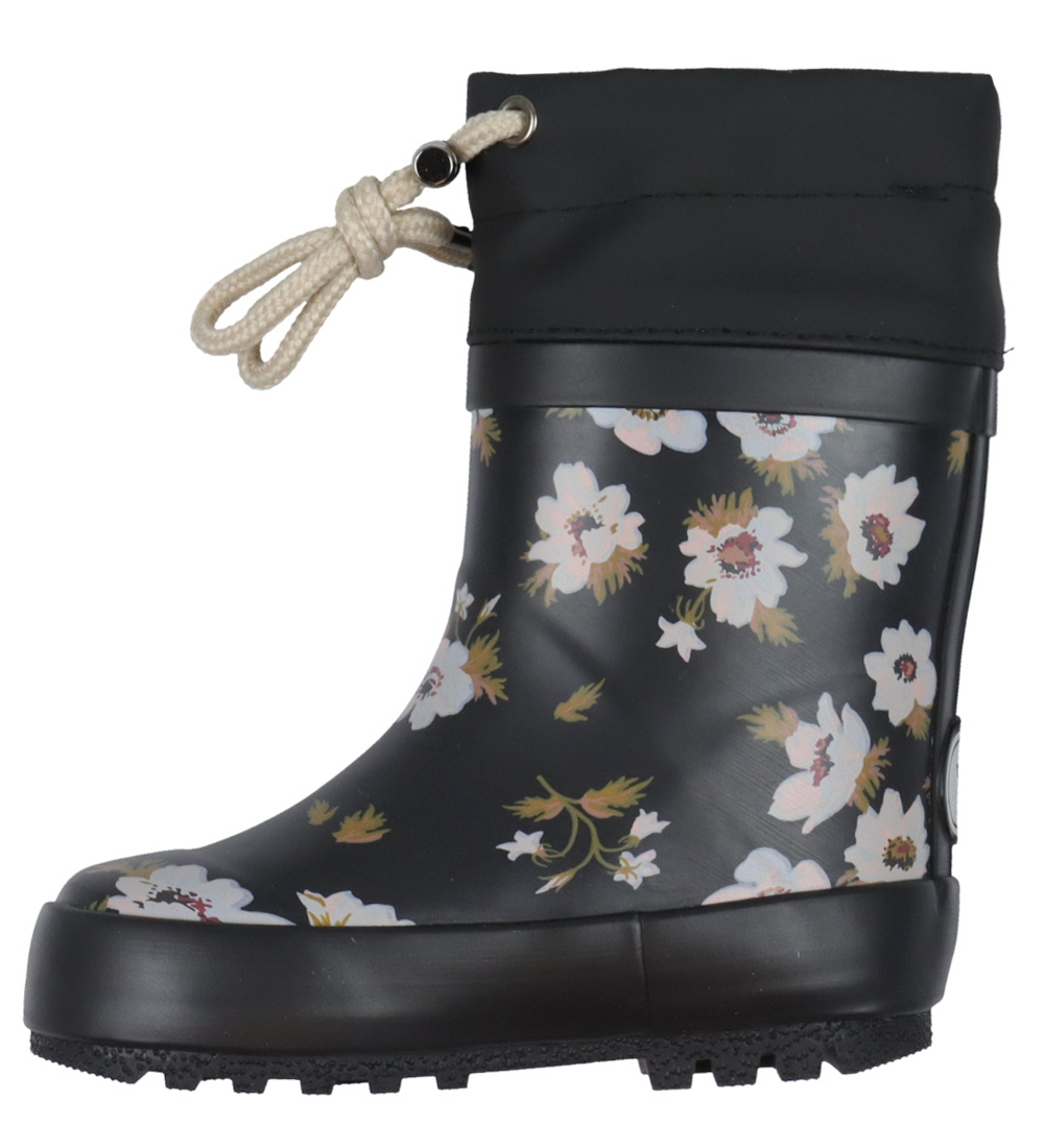 Wheat Gummistøvler m. For - Print - Black Flowers