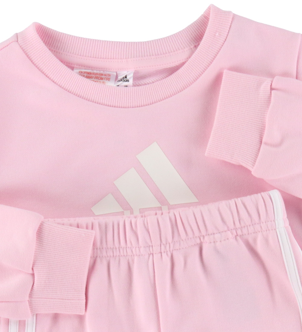 adidas Performance Sweatsæt - Rosa m. Hvid