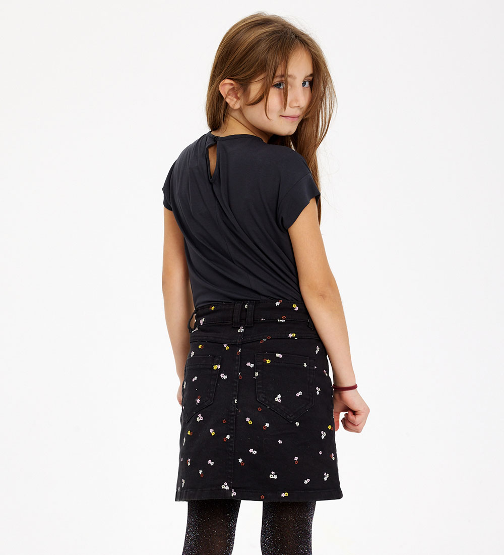 The New Nederdel - Denim - TnHellen - Phantom m. Blomster