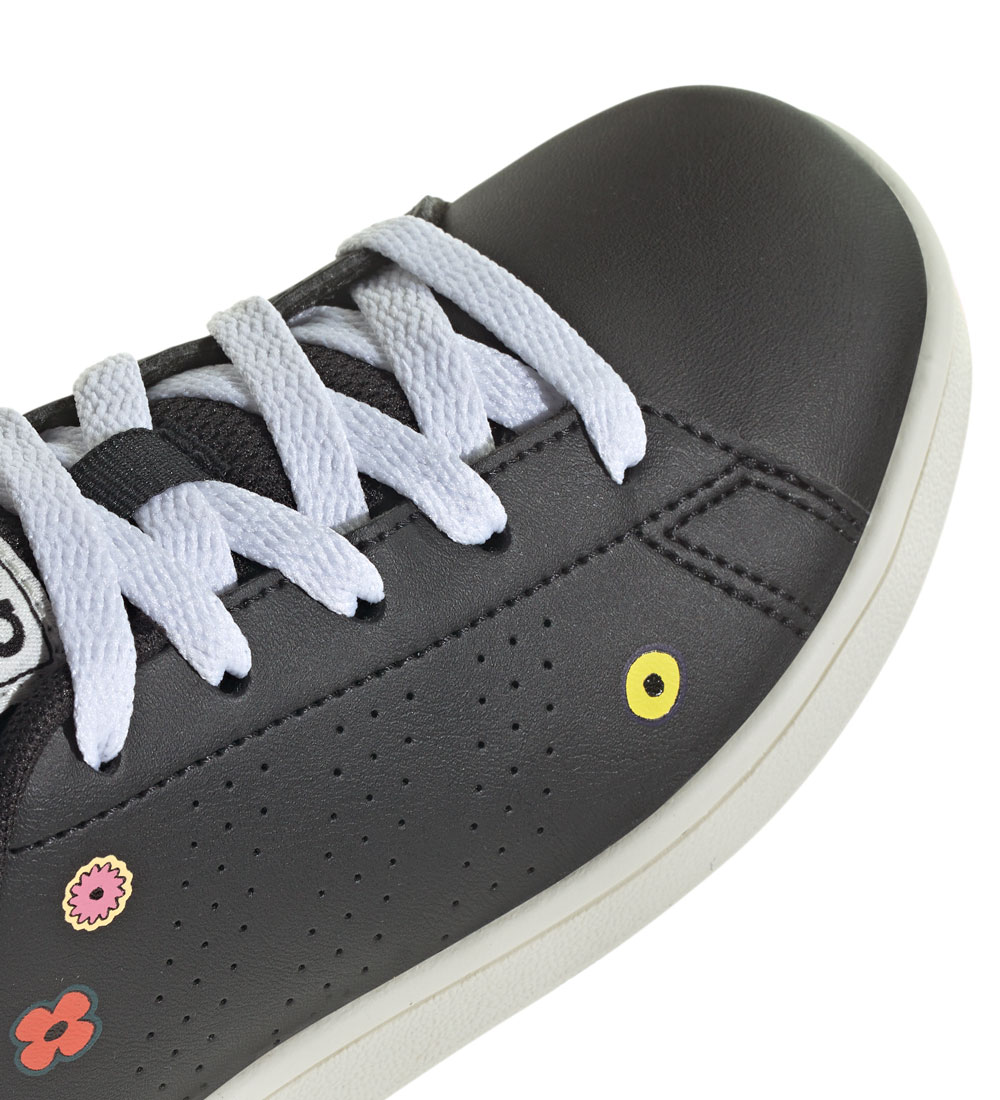adidas Performance Sko - Advantage K - Sort m. Blomster
