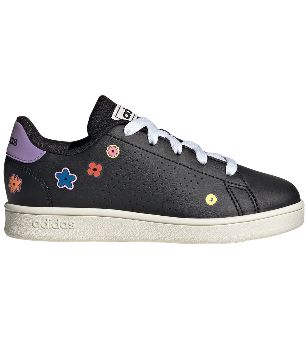 adidas Performance Sko - Advantage K - Sort m. Blomster