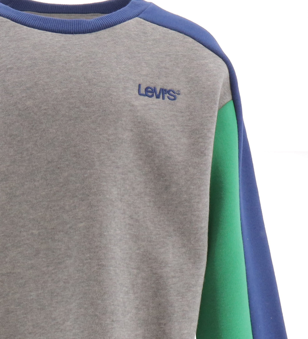 Levis Kids Sweatshirt - Gråmeleret m. Blå/Grøn