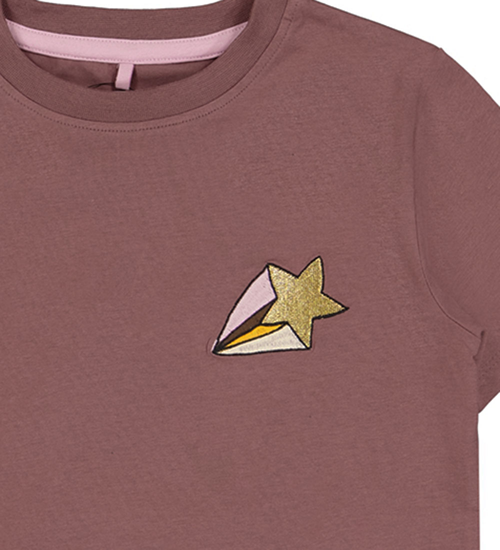 The New T-shirt - TnHastara - Rose Brown m. Stjerneskud