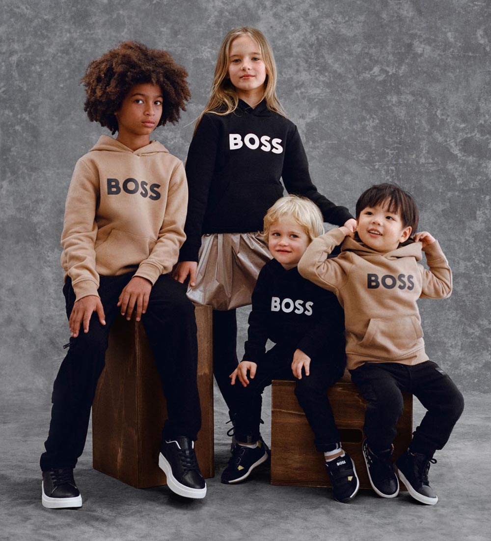 BOSS Hættetrøje - Stone m. Sort