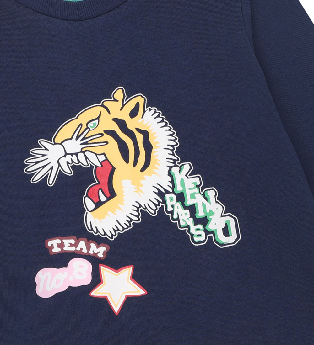 Kenzo Bluse - Navy m. Tiger