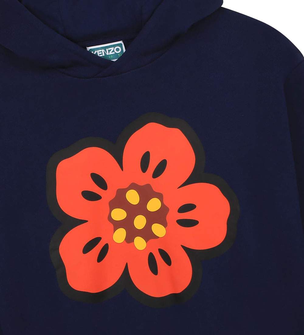 Kenzo Hættetrøje - Navy/Rød m. Blomst