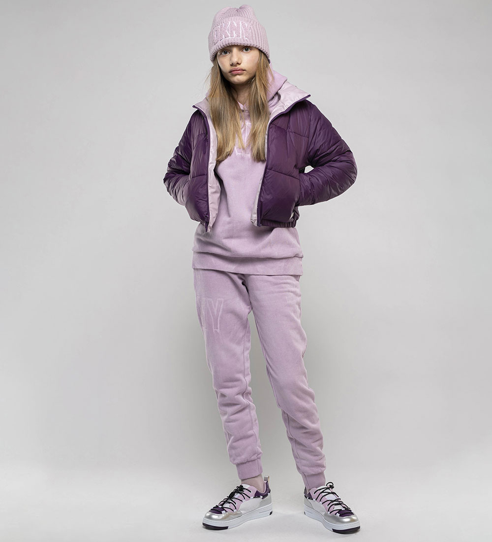 DKNY Hættetrøje - Lilla m. Print