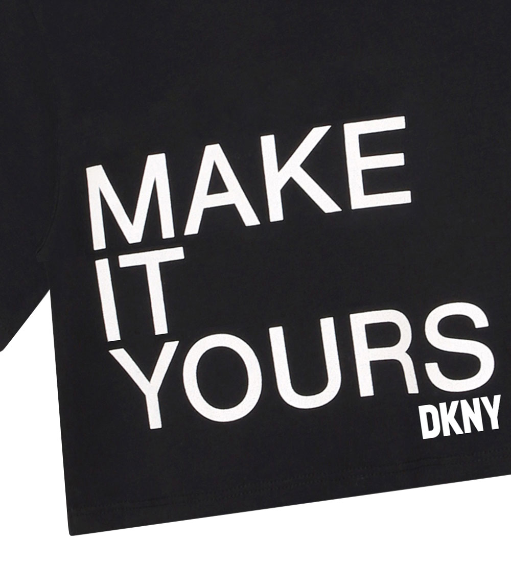 DKNY T-shirt - Cropped - Sort m. Hvid
