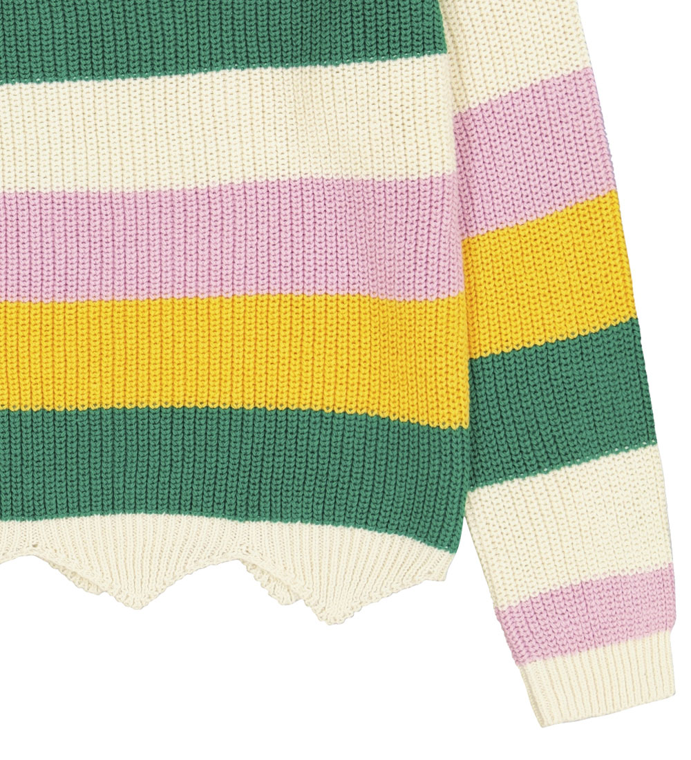The New Bluse - Strik - TnOlly - Hvid/Grøn/Rosa/Gulstribet