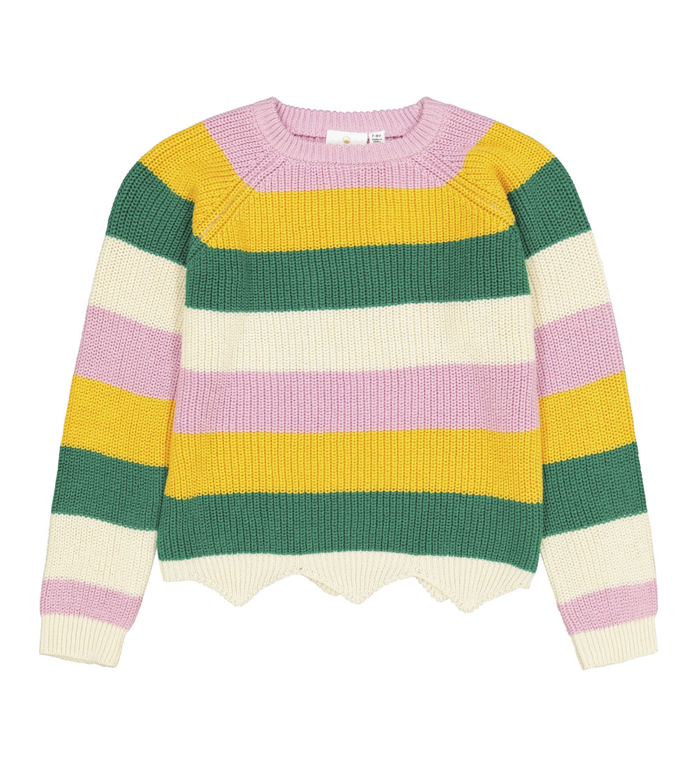 The New Bluse - Strik - TnOlly - Hvid/Grøn/Rosa/Gulstribet