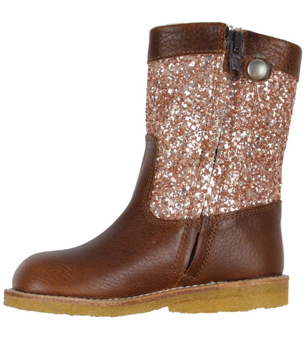 Angulus Vinterstøvler - Tex - Cognac/Maple Glitter