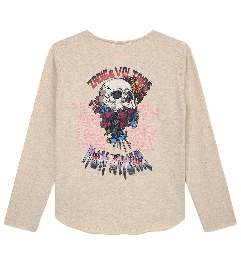 Zadig & Voltaire Bluse - Beigemeleret m. Print