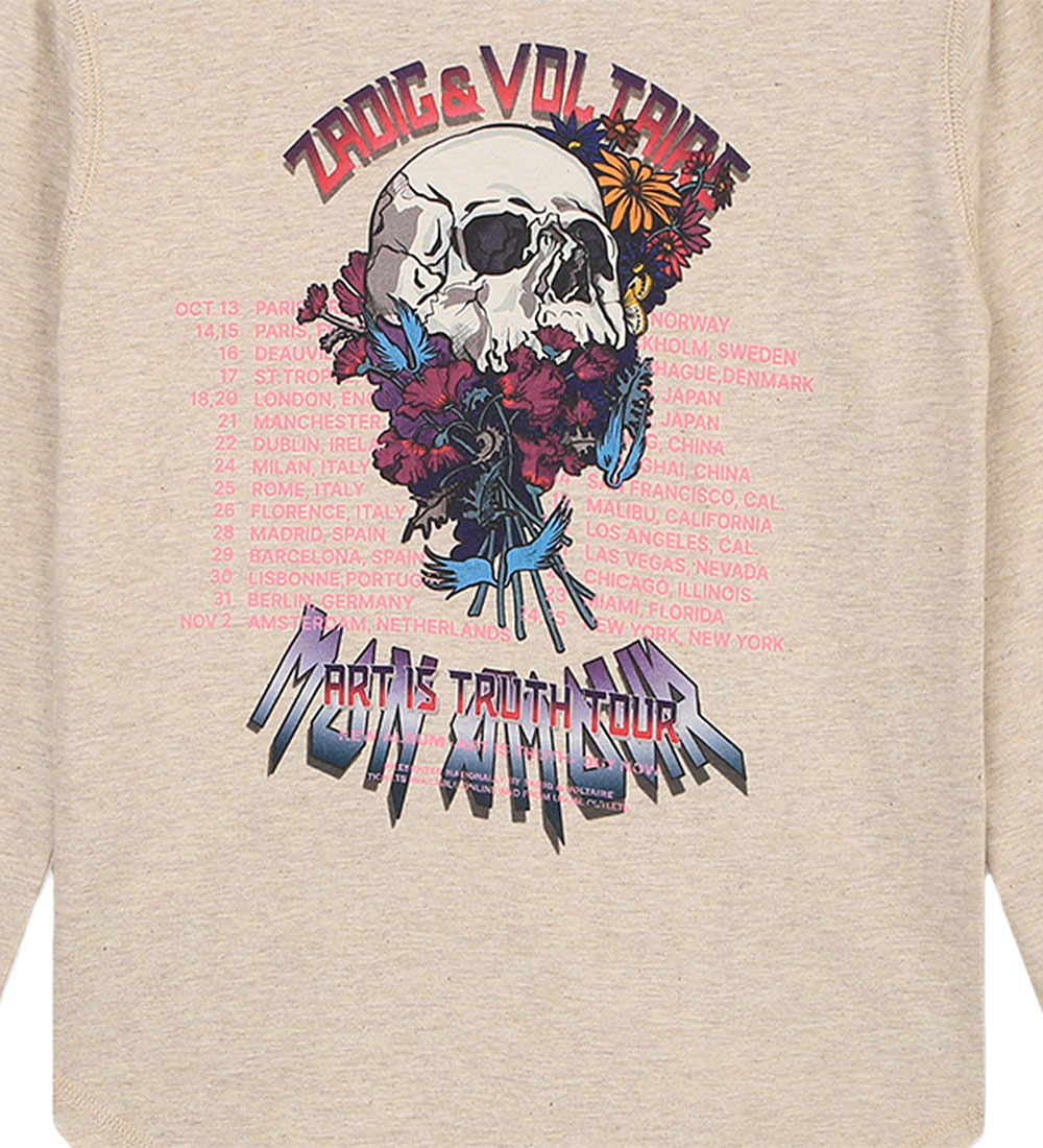 Zadig & Voltaire Bluse - Beigemeleret m. Print