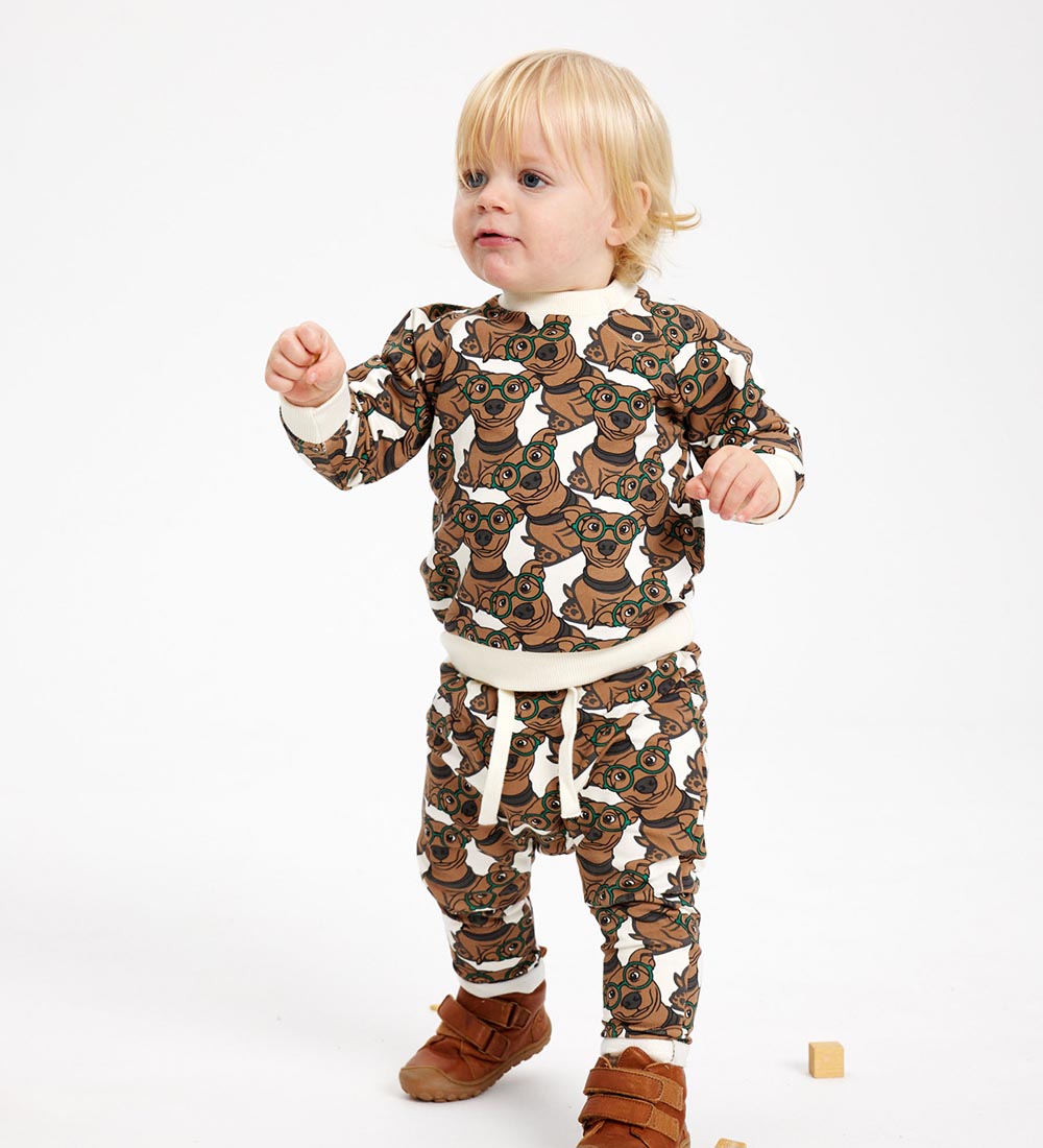 The New Siblings Sweatpants - TnsHergo - White Swan m. Hunde