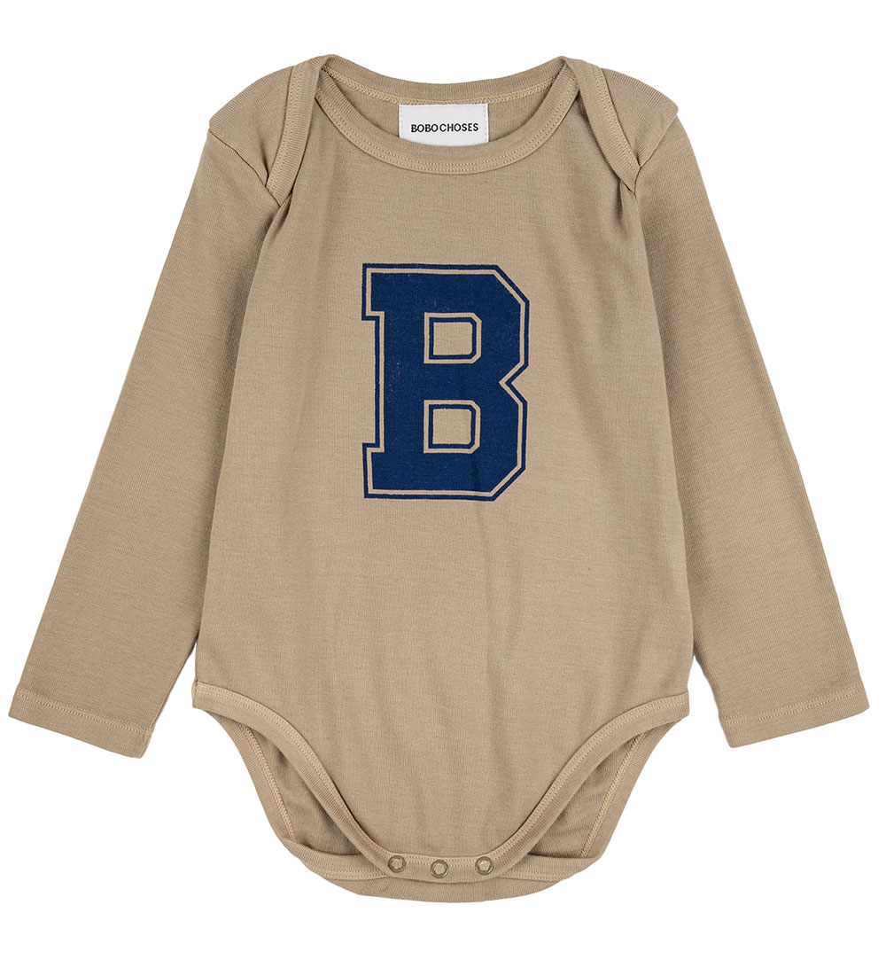 Bobo Choses Body l/æ - 2-pak - Hvid/Gulstribet/Brun m. Print