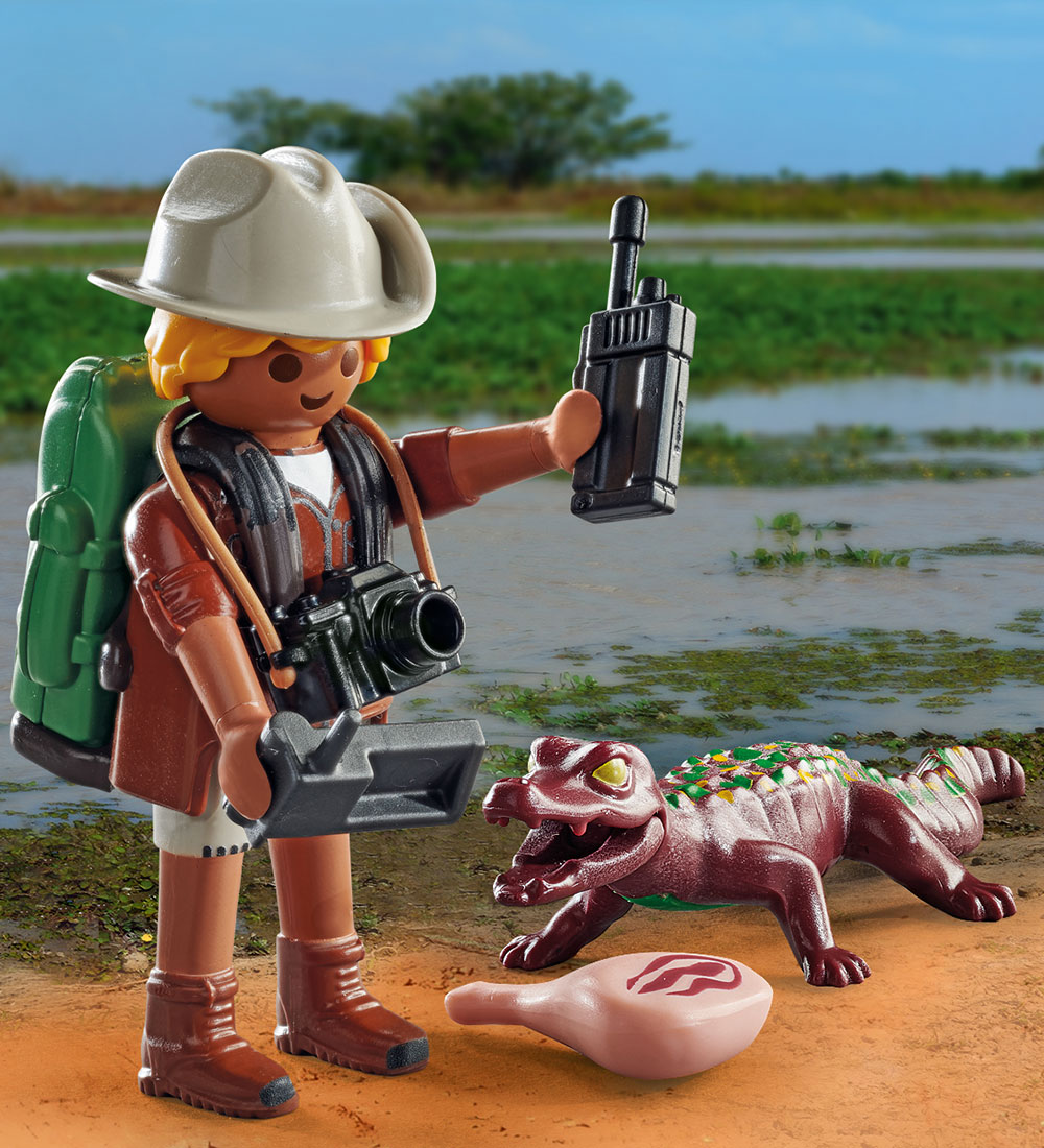 Playmobil SpecialPlus - Forsker m. Ung Kaiman - 9 dele - 71168