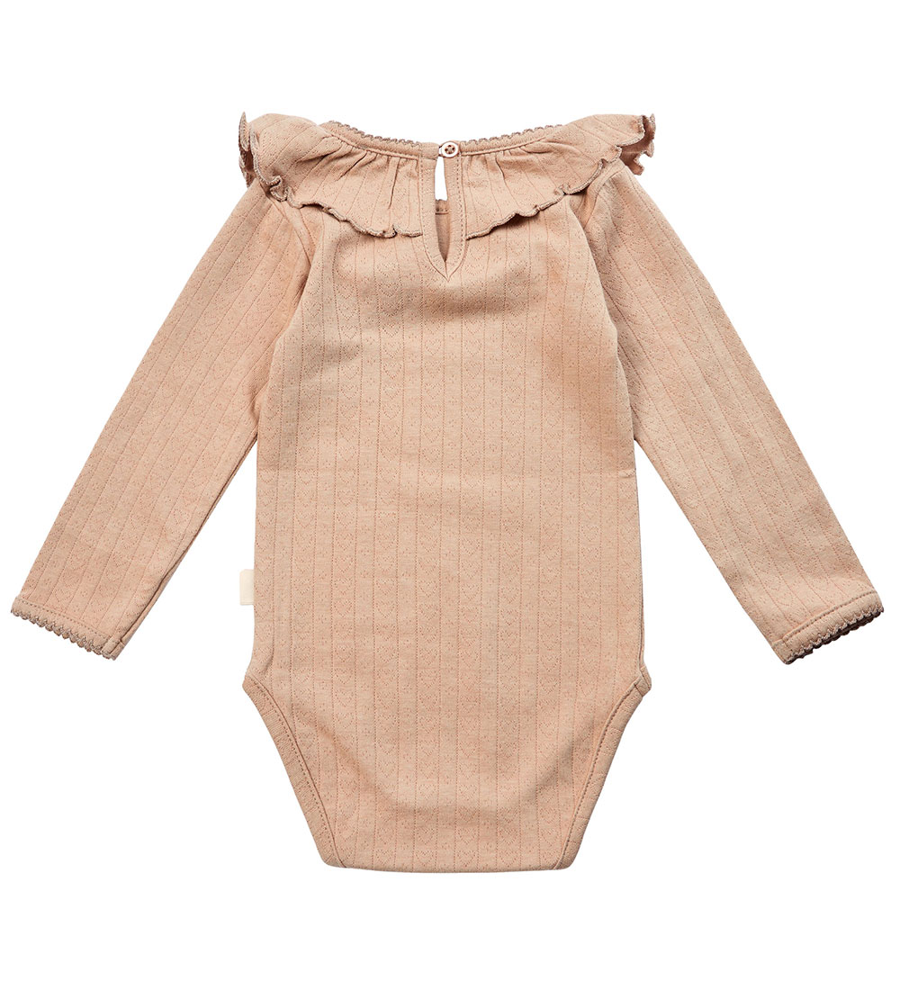 Petit by Sofie Schnoor Body l/æ - Dicte - Nougat m. Hulmønster